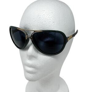Dolce & Gabbana Sunglasses Dark Green Gold Shield Pilot Aviator Italy w/ case+